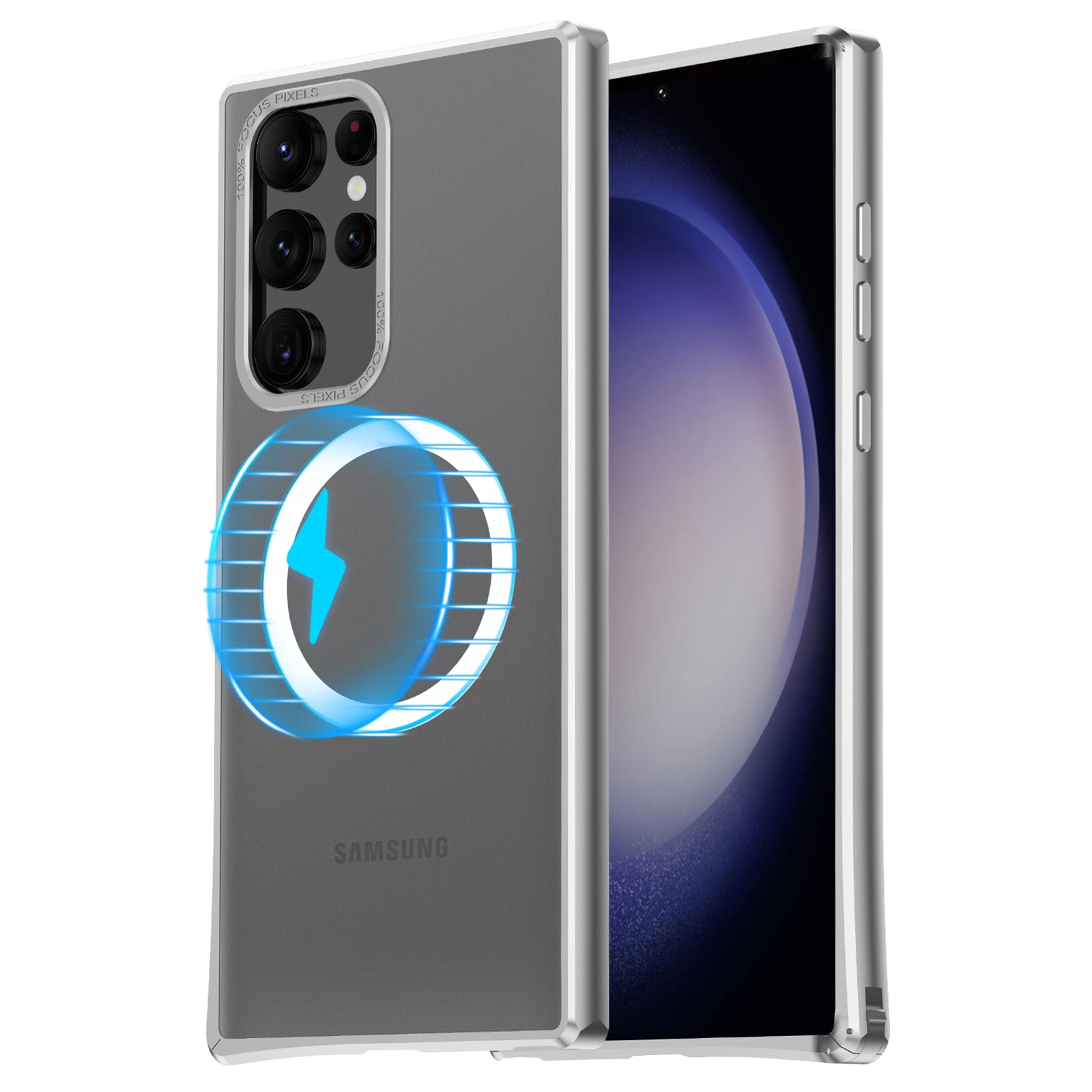 For Samsung Galaxy S22 Ultra 5G Magnetic Phone Case Matte PC Back Metal Frame Cover with Corner Buckle For Samsung Galaxy S22 Ultra 5G Magnetic Phone Case Matte PC Back Metal Frame Cover with Corner Buckle